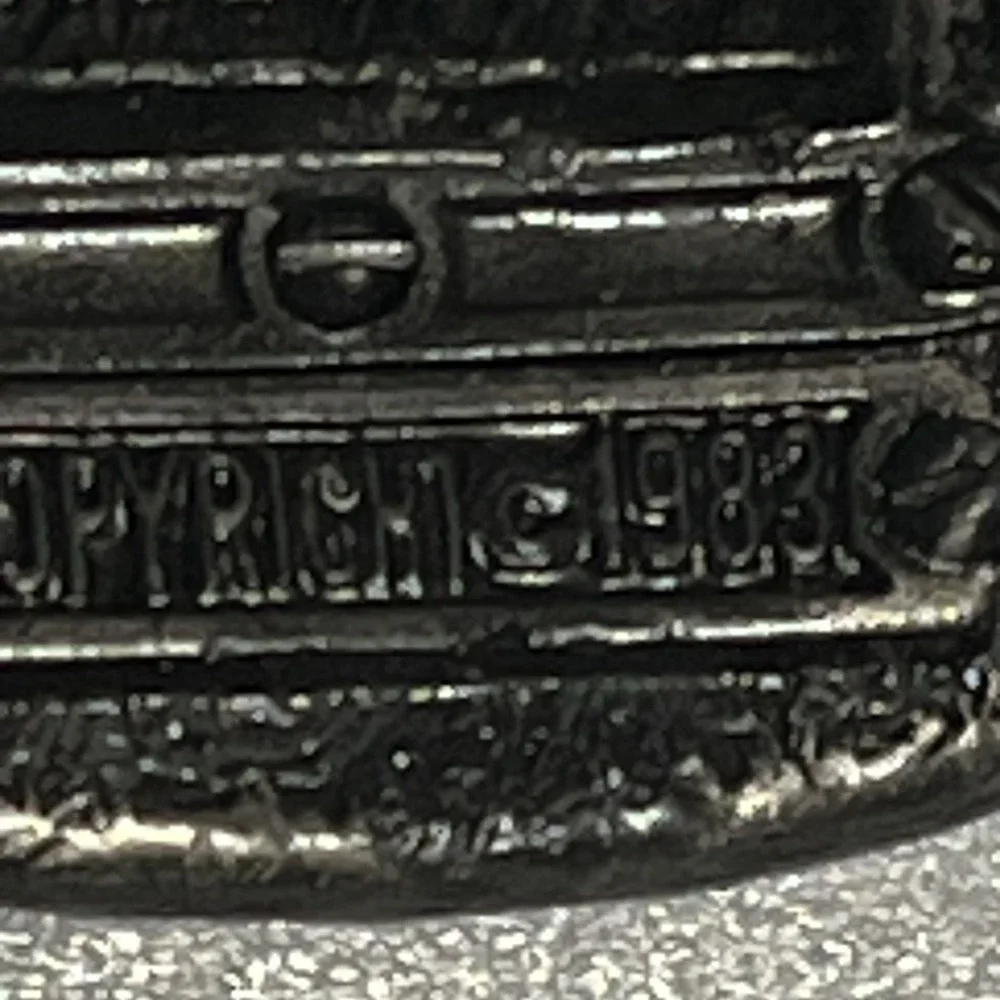 Vintage MM United Chicago Fire Truck Belt Buckle Solid Metal USA 1983 D1341